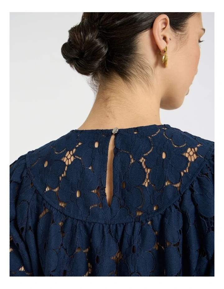 Countess Lace Blouse in Navy image 3