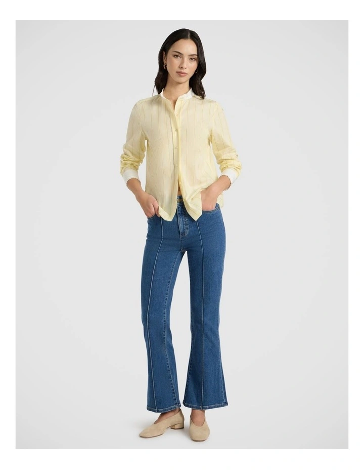 Leeds Stripe Shirt in Yellow Stripe image 1
