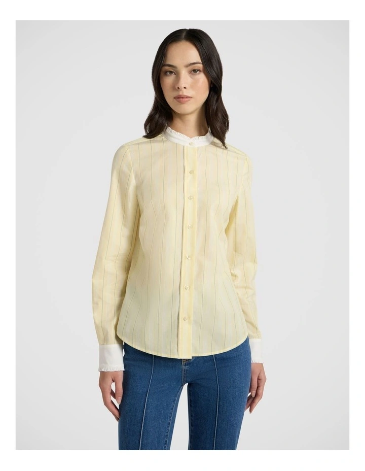 Leeds Stripe Shirt in Yellow Stripe image 2