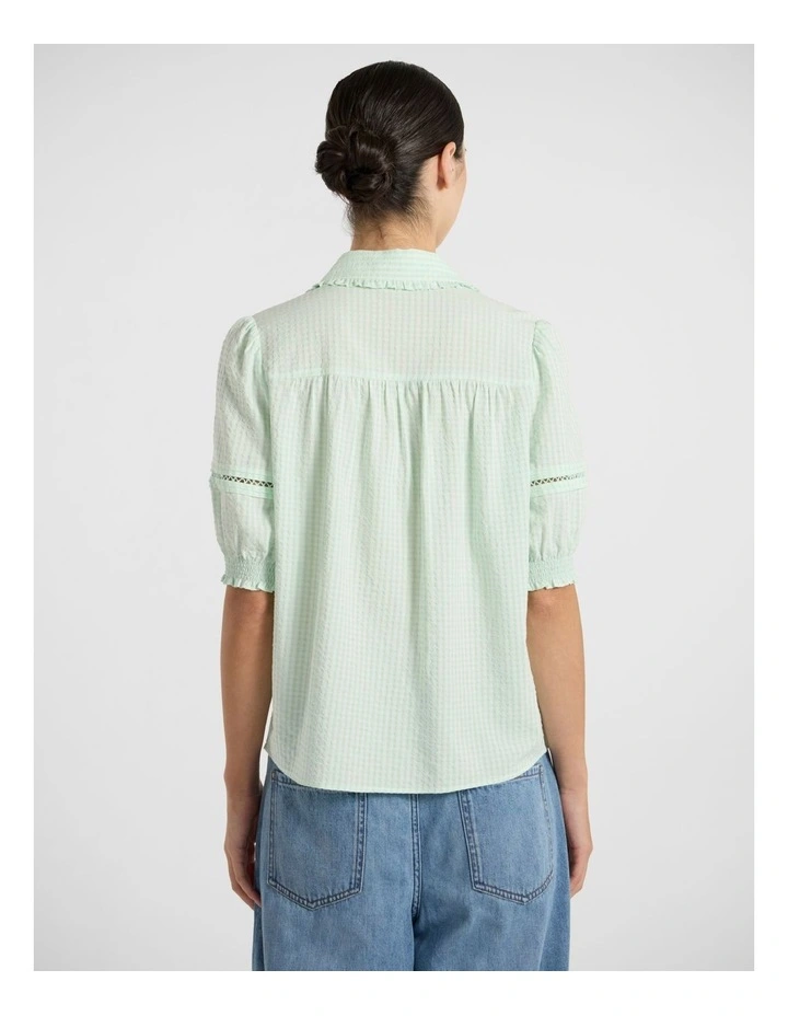 Holly Button Front Shirt in Mint image 4