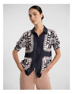 Taming Of The Blue Top in Navy Multi