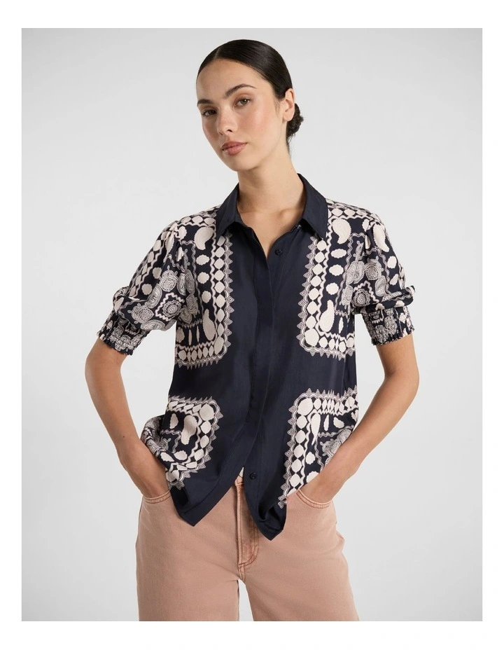 Taming Of The Blue Top in Navy Multi image 1