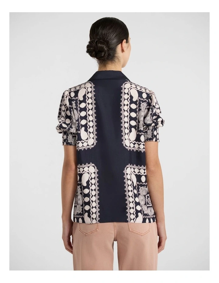 Taming Of The Blue Top in Navy Multi image 3