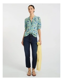 Mary Poppies Top in Blue Multi