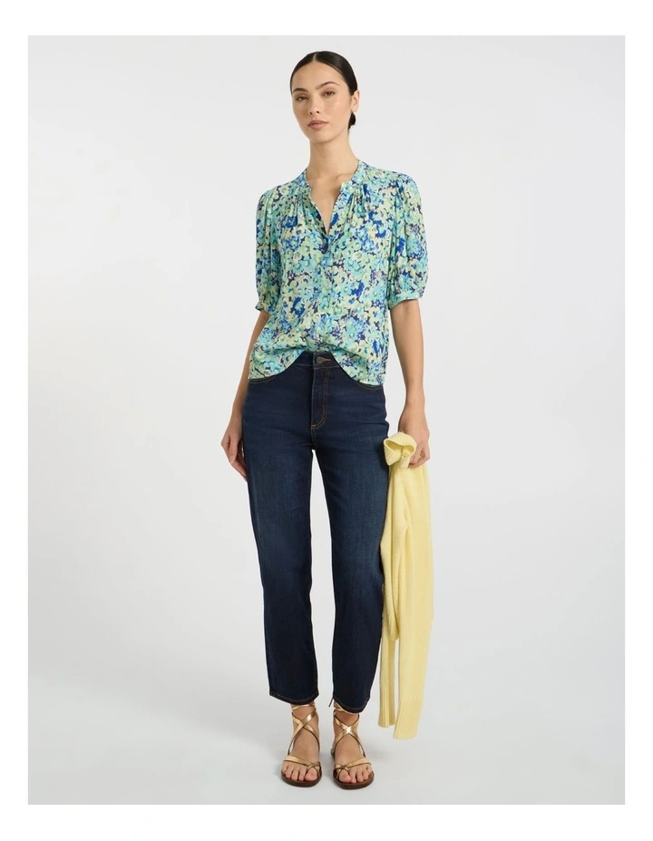 Mary Poppies Top in Blue Multi image 1