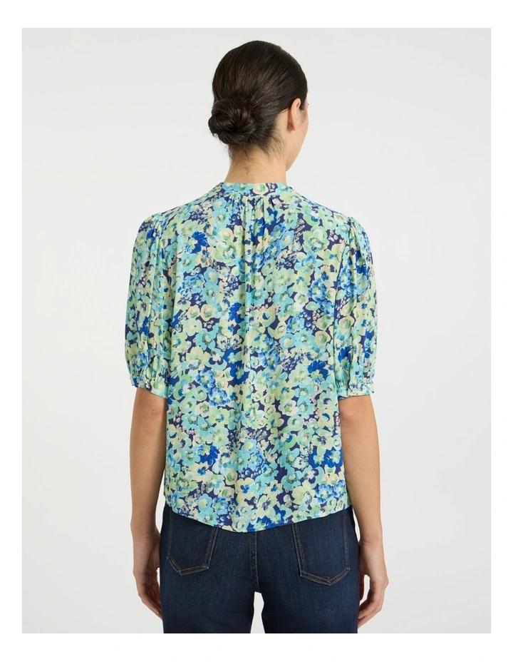 Mary Poppies Top in Blue Multi image 4