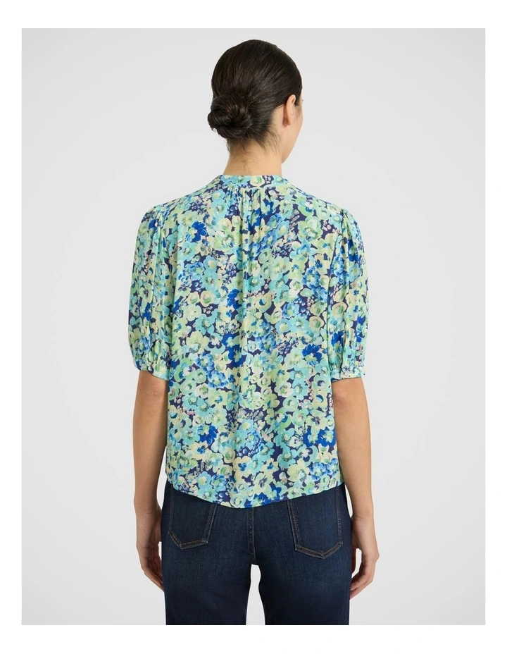 Mary Poppies Top in Blue Multi image 4