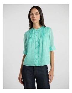Florence Ruffle Top in Jelly Mint