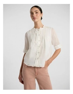 Florence Ruffle Top in White