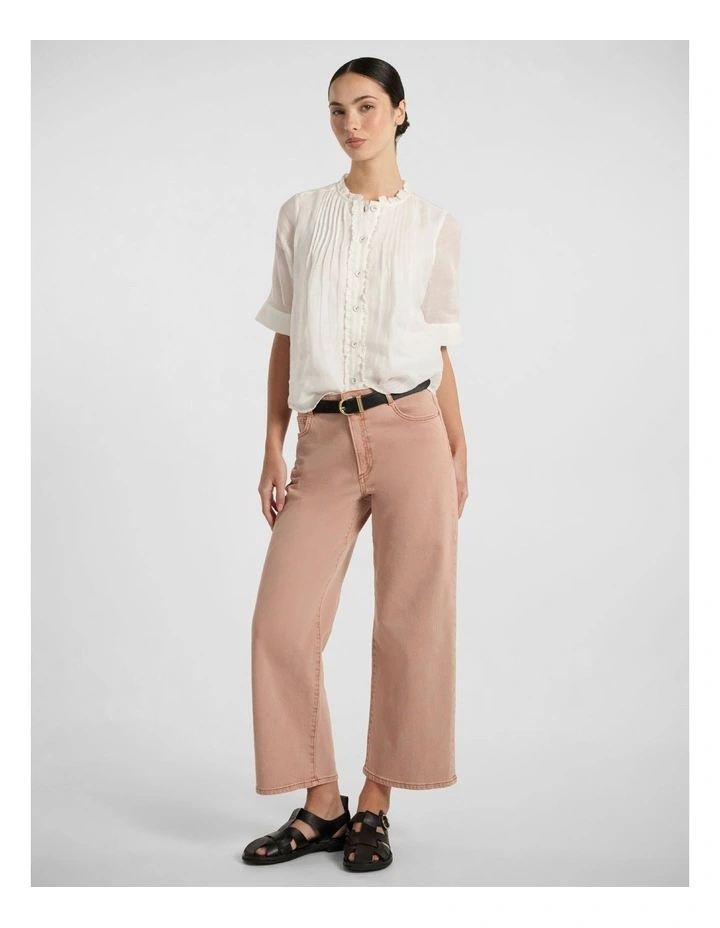 Florence Ruffle Top in White image 2