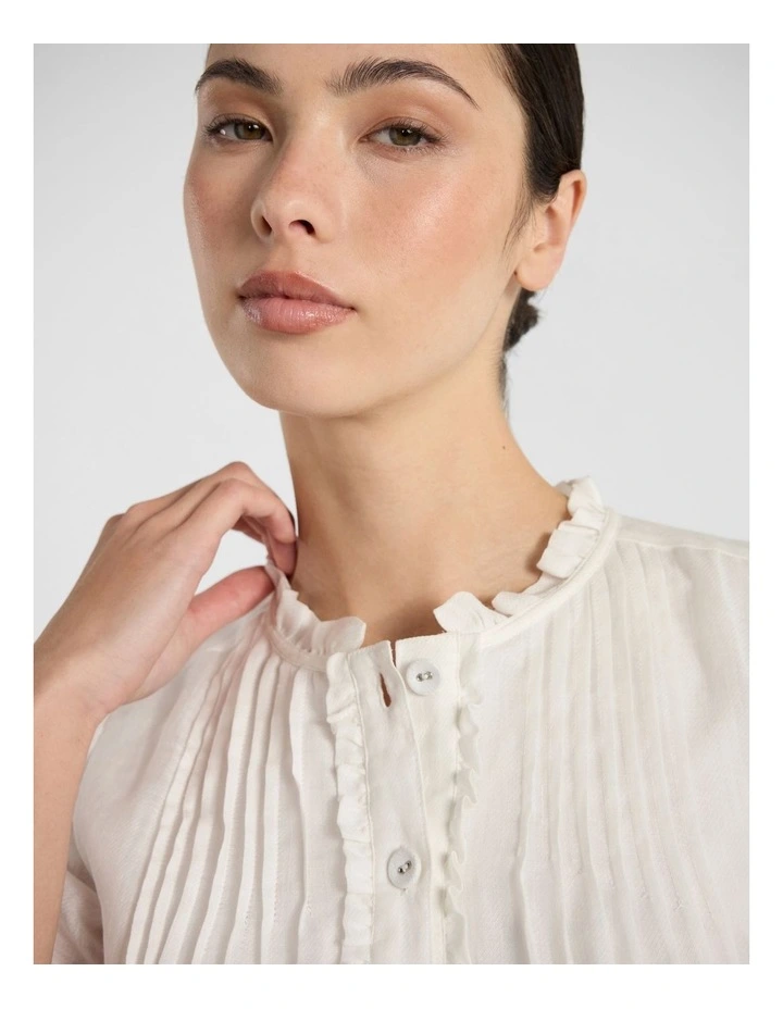 Florence Ruffle Top in White image 4