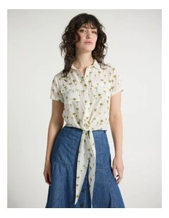 Best Frond Ever Silk Shirt in Ivory Multi