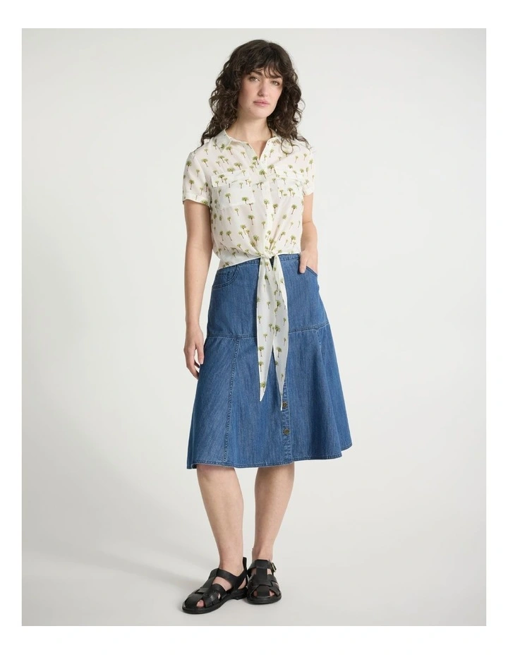 Best Frond Ever Silk Shirt in Ivory Multi image 2