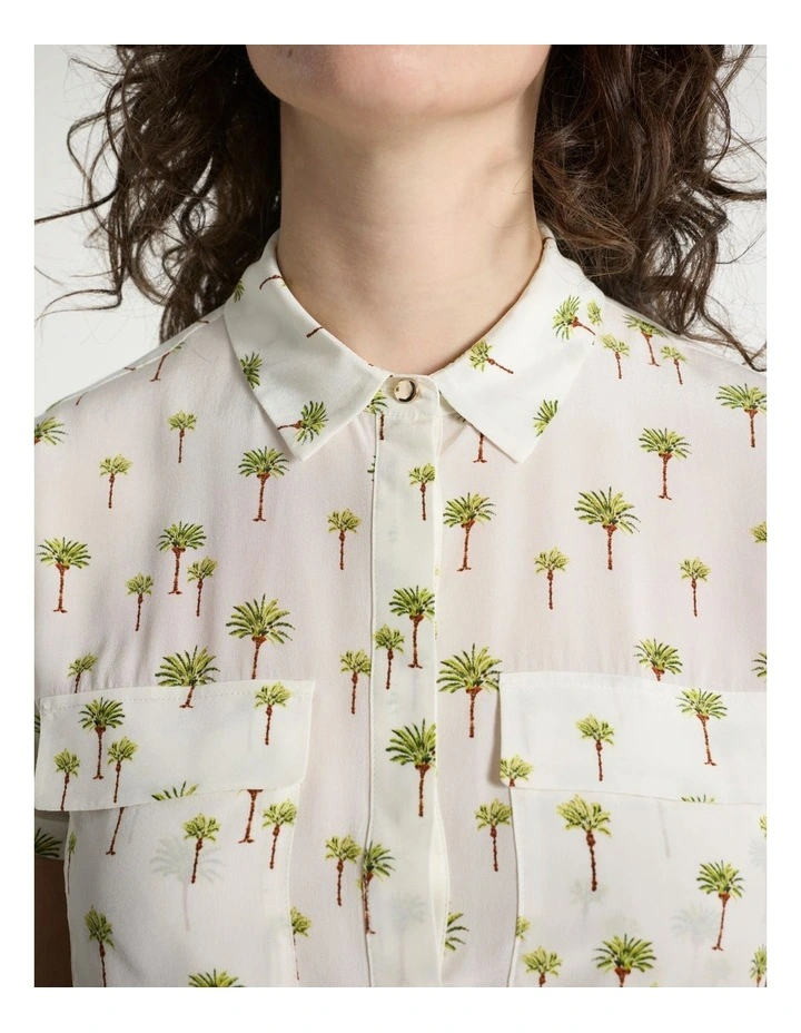 Best Frond Ever Silk Shirt in Ivory Multi image 4