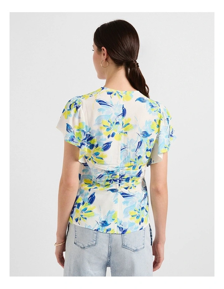 A Bloom With A View Top in White Multi image 3