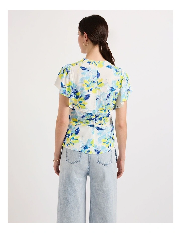 A Bloom With A View Top in White Multi image 3