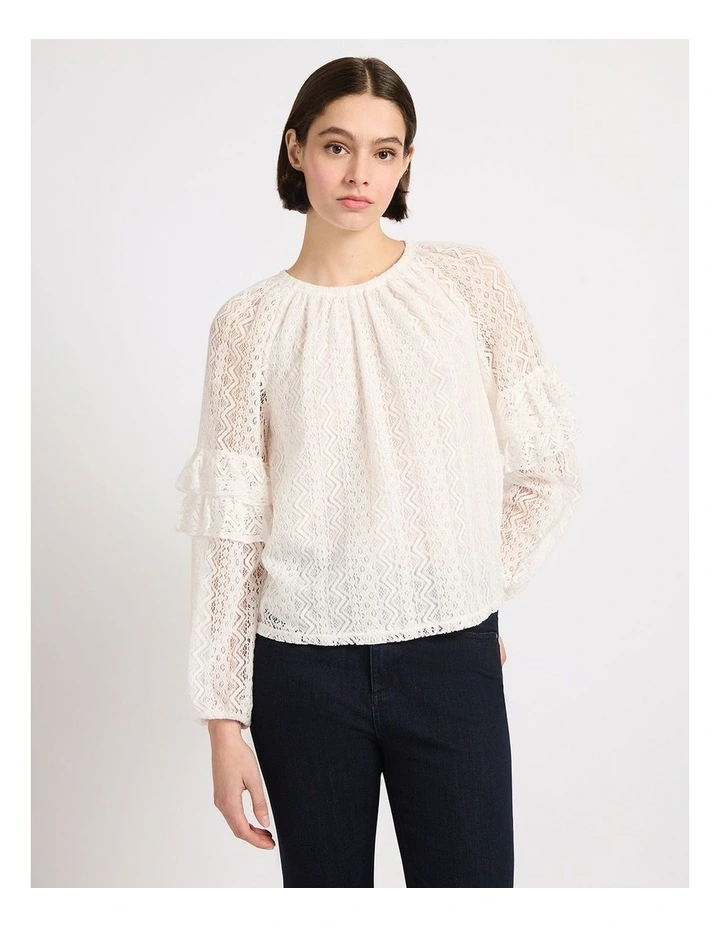 Lydia Lace Blouse in Ivory image 2