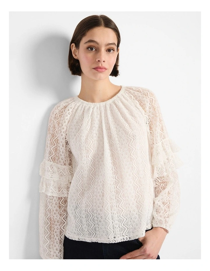 Lydia Lace Blouse in Ivory image 4