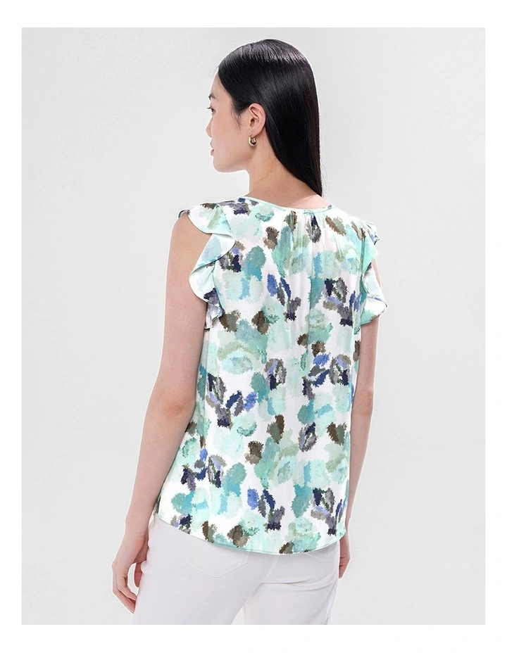 Touch Of Rain Top in Teal Multi image 3