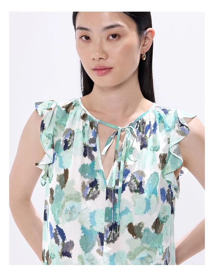 Touch Of Rain Top in Teal Multi image 3