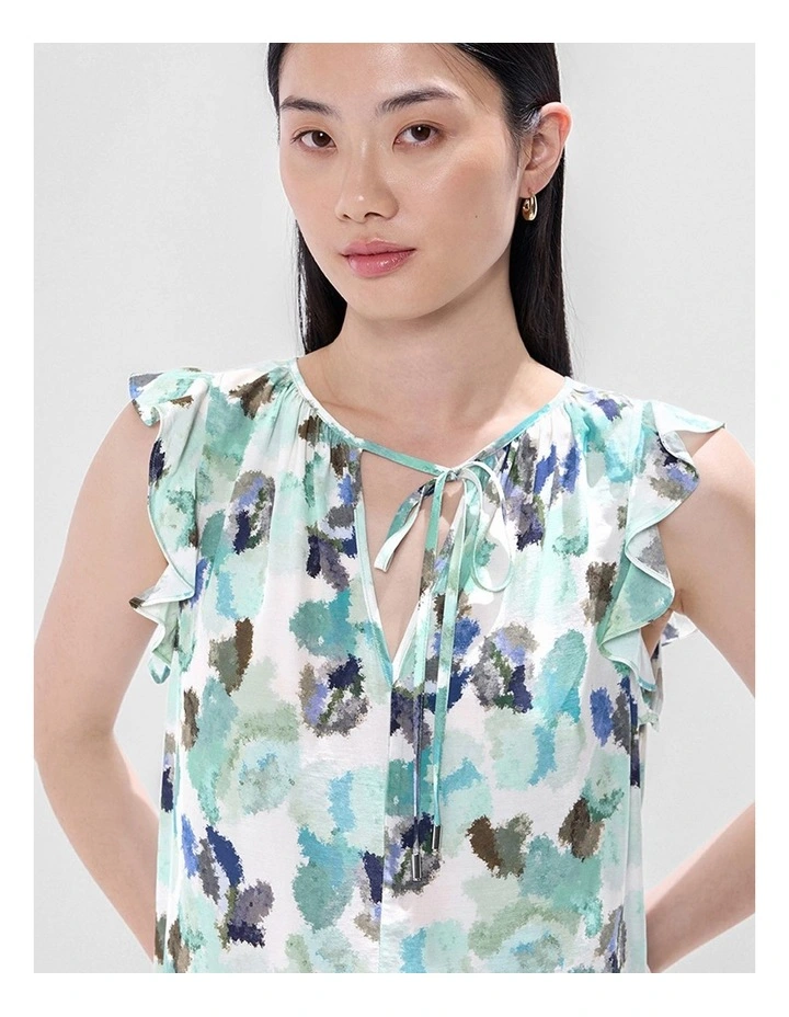 Touch Of Rain Top in Teal Multi image 4