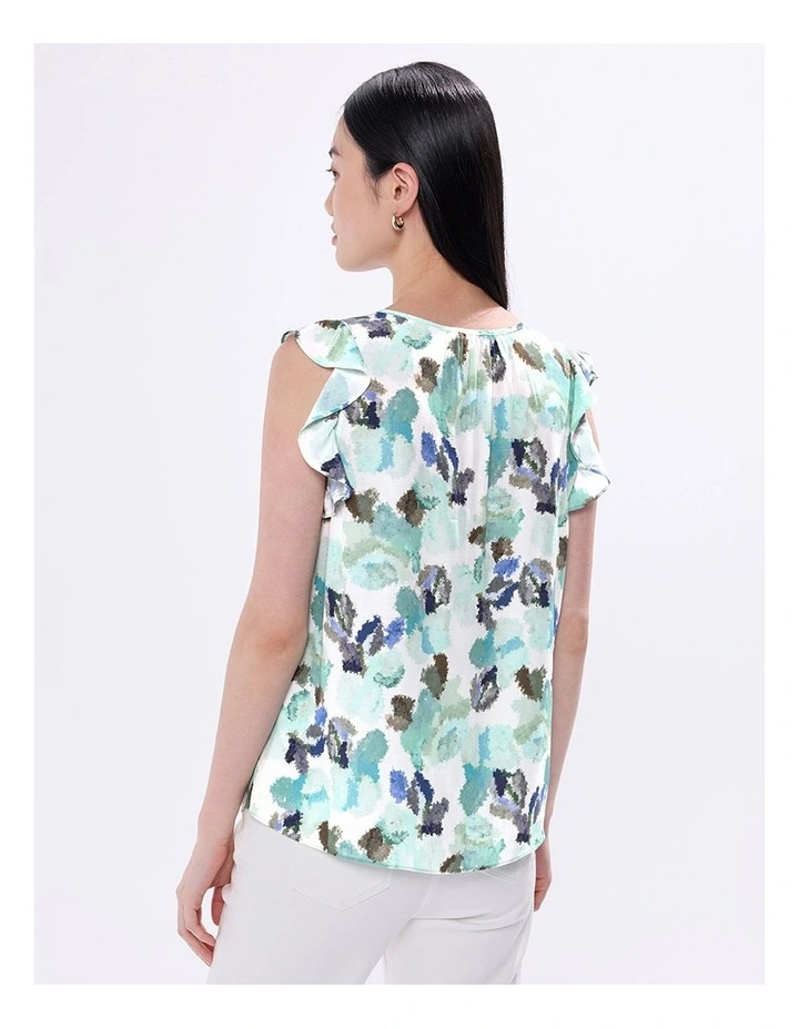 Touch Of Rain Top in Teal Multi image 4