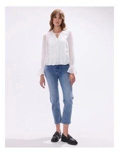 The Kingdom Pintuck Blouse in Ivory