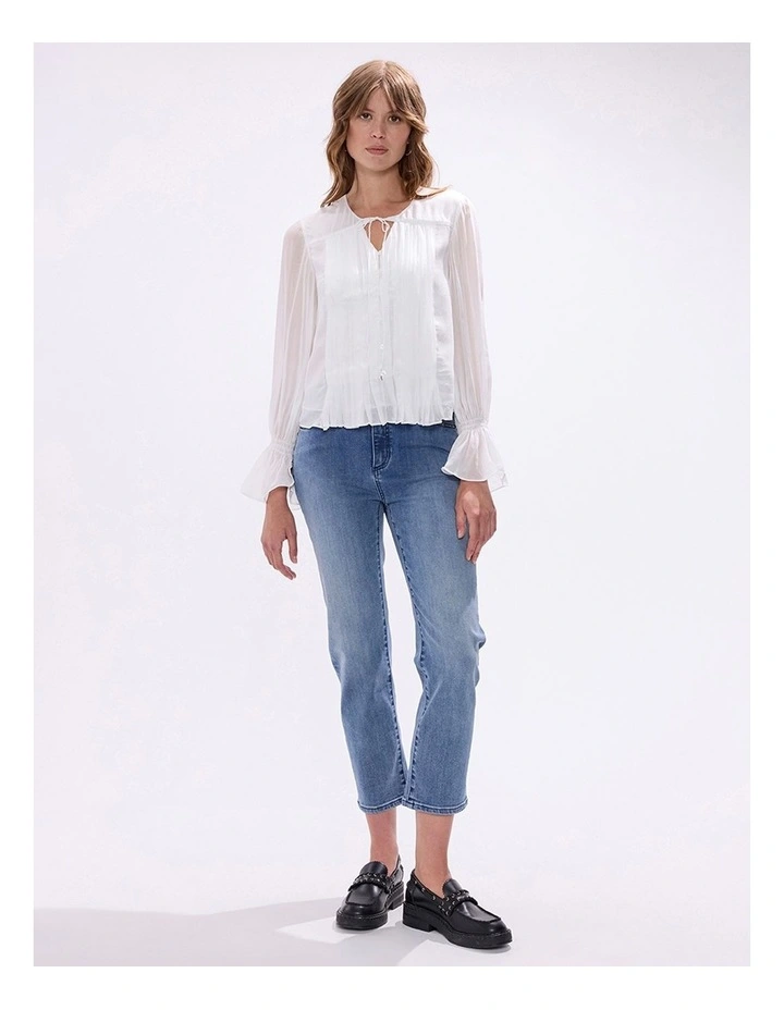 The Kingdom Pintuck Blouse in Ivory image 1
