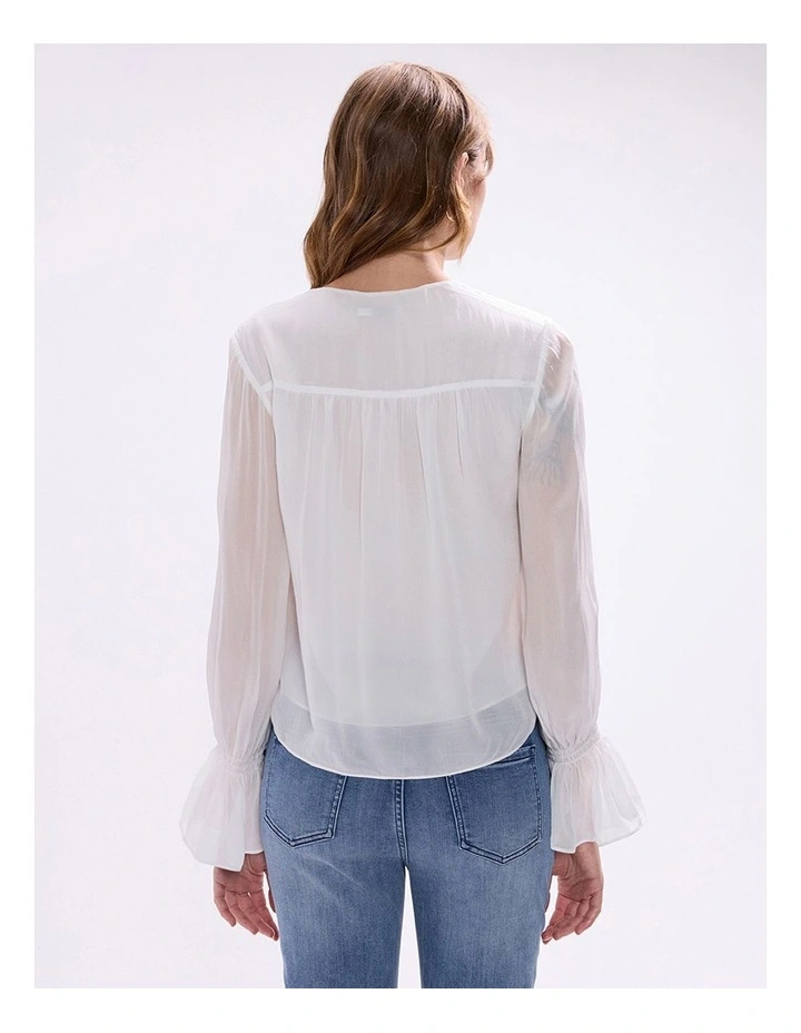 The Kingdom Pintuck Blouse in Ivory image 4