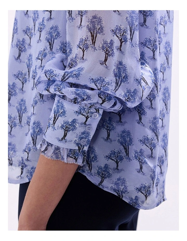 Take On Tree Blouse in Pearl Blue image 2