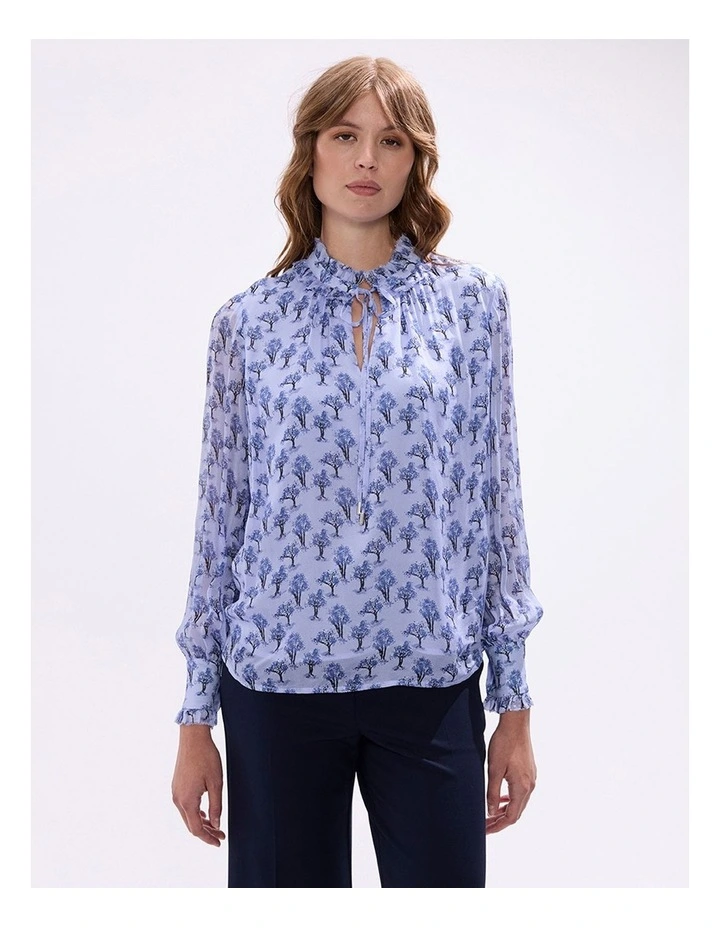 Take On Tree Blouse in Pearl Blue image 3