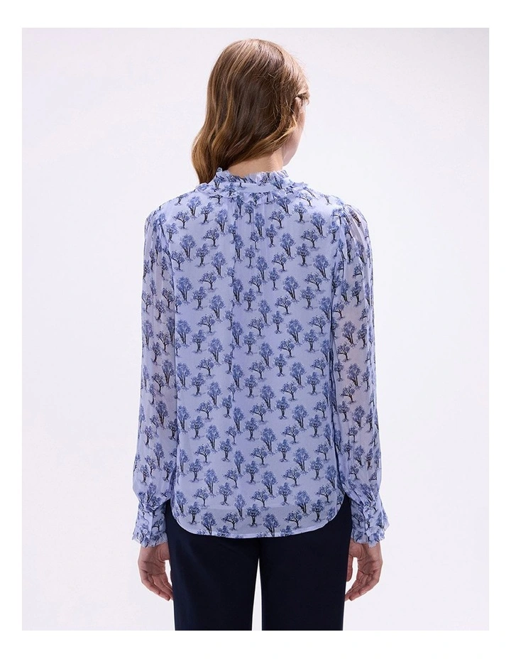 Take On Tree Blouse in Pearl Blue image 4