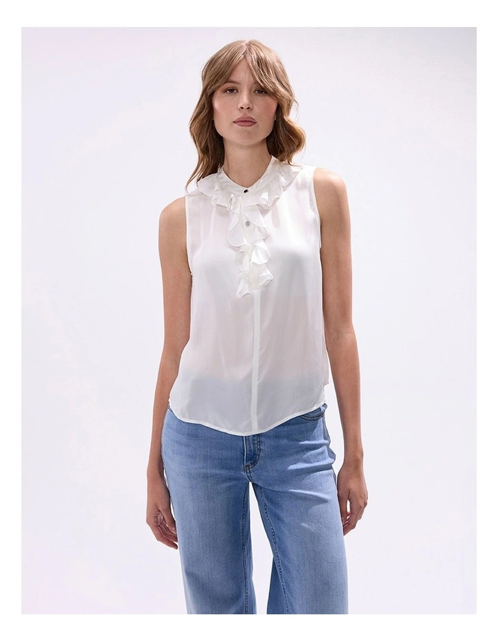 Maeve Frill Top in Ivory image 2