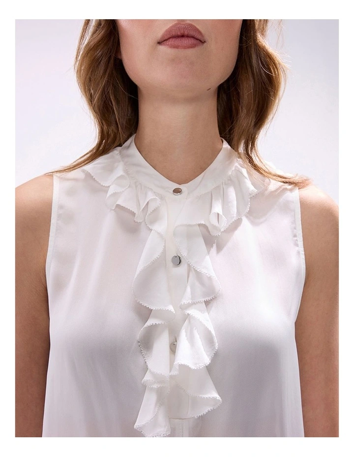 Maeve Frill Top in Ivory image 3