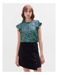 Treat Them Green Top in Green Multi