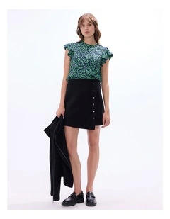 Treat Them Green Top in Green Multi