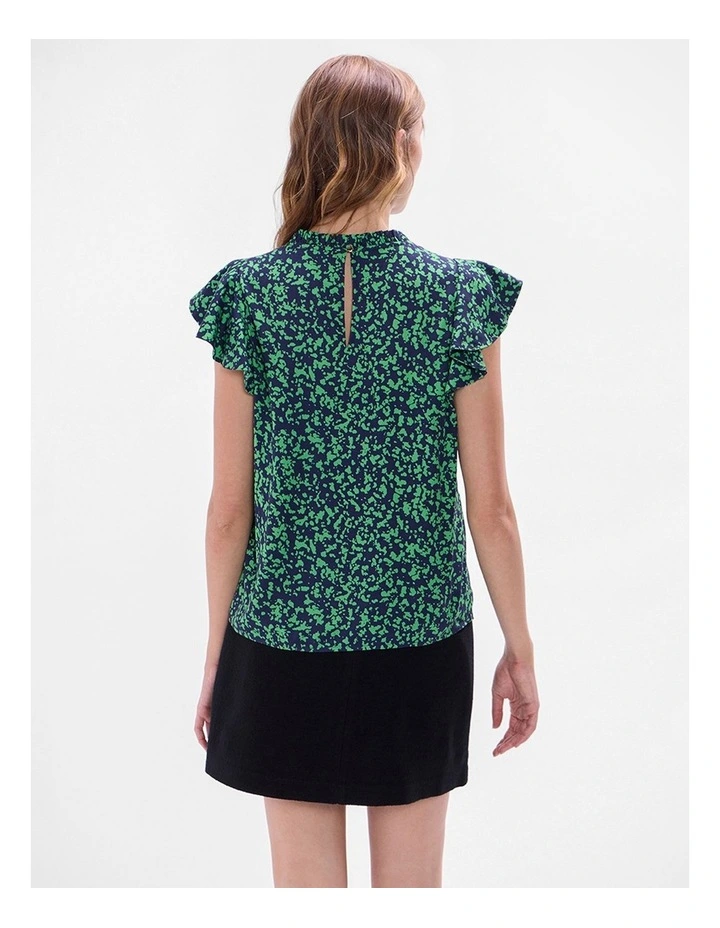 Treat Them Green Top in Green Multi image 3