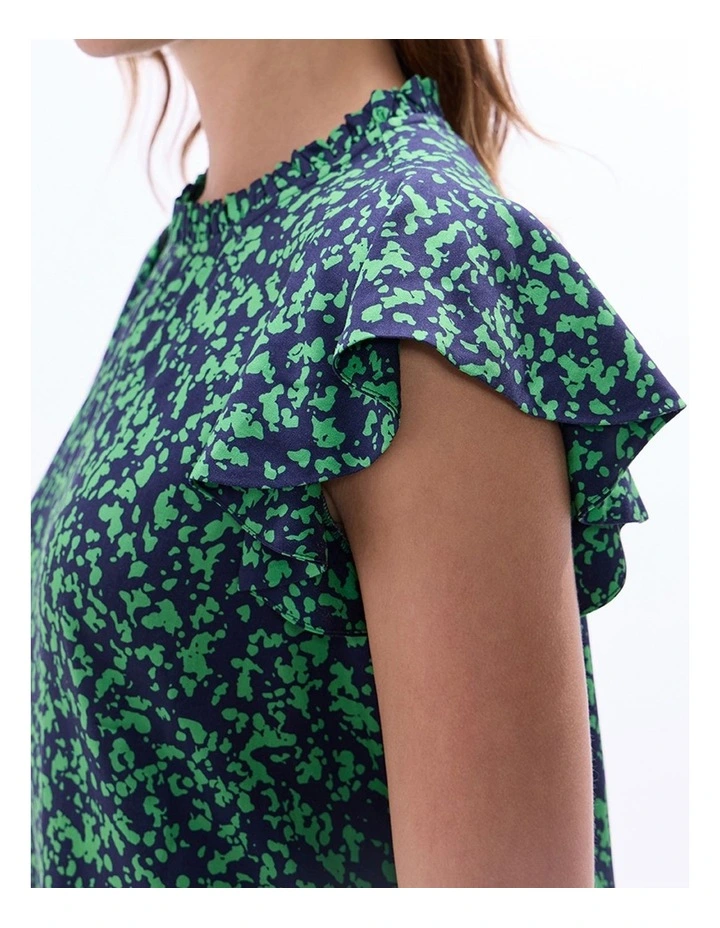 Treat Them Green Top in Green Multi image 3