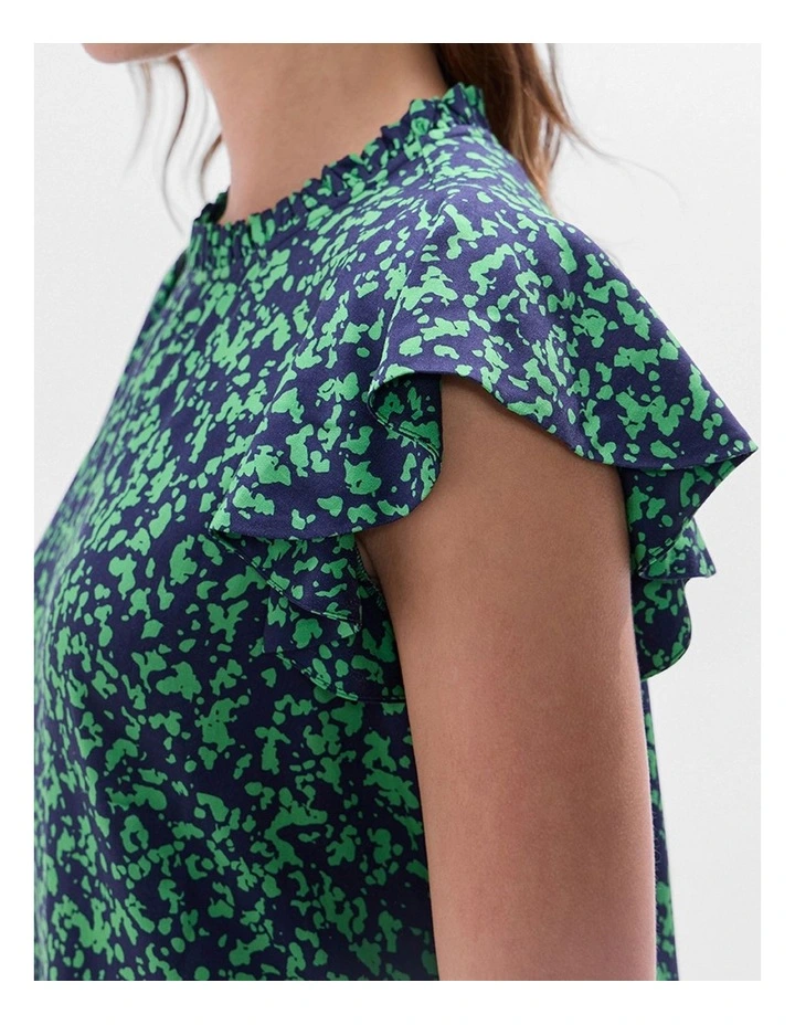 Treat Them Green Top in Green Multi image 4