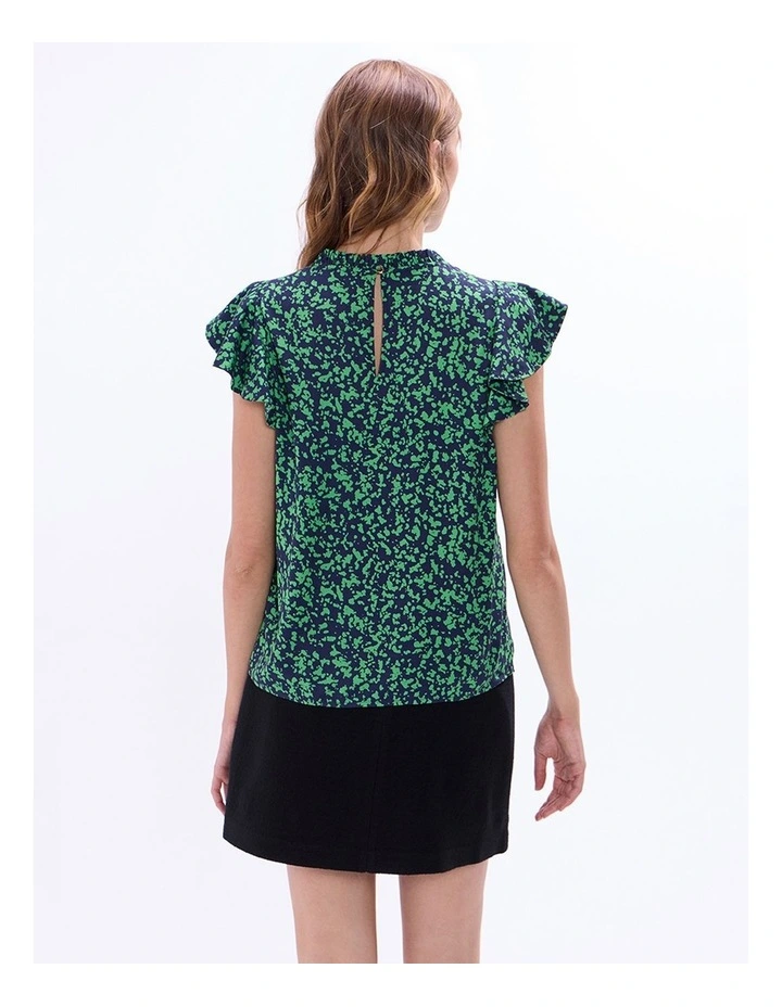 Treat Them Green Top in Green Multi image 4