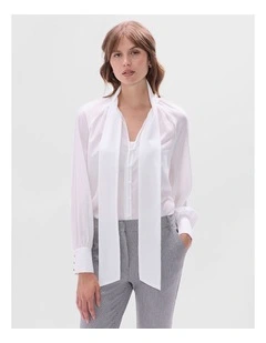 Twilight Pussy Bow Blouse in Ivory