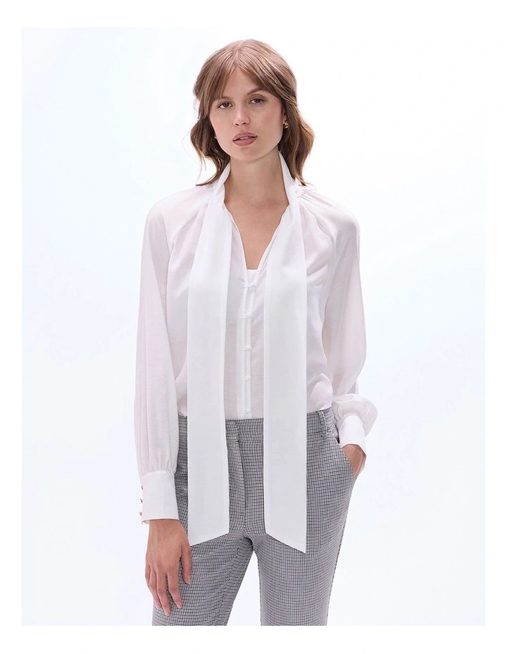 Twilight Pussy Bow Blouse in Ivory image 2