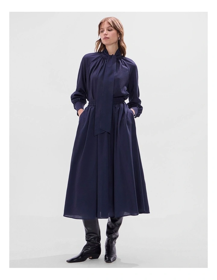 Twilight Pussy Bow Blouse in Navy image 2