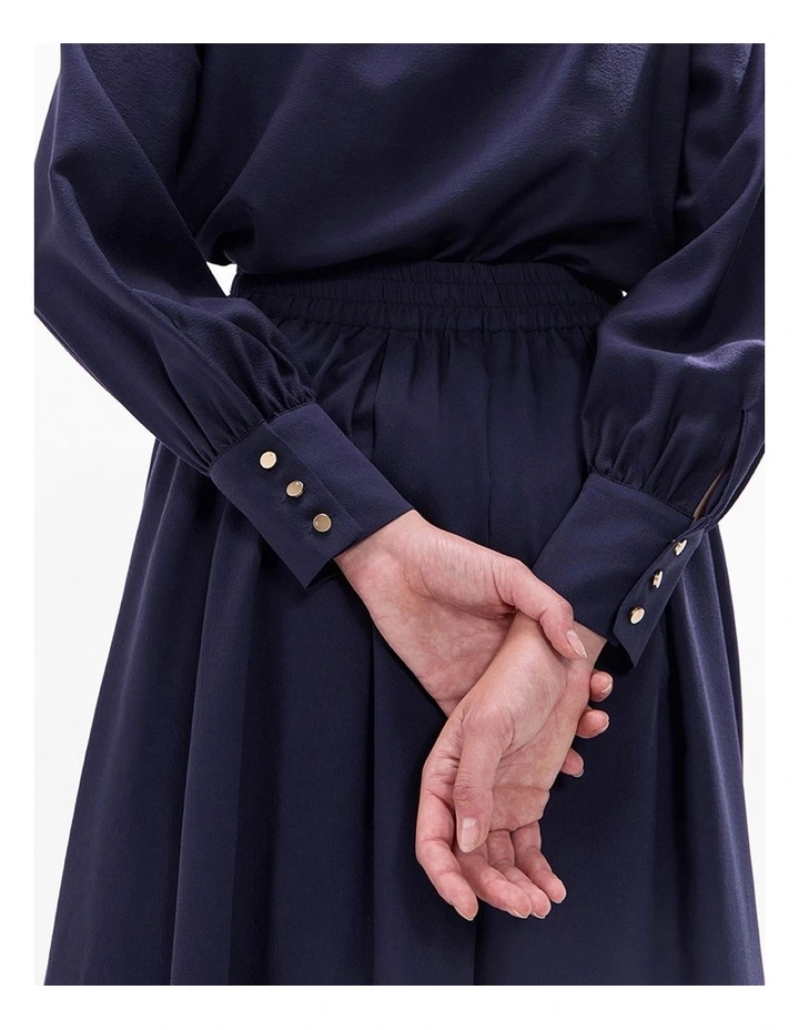 Twilight Pussy Bow Blouse in Navy image 4