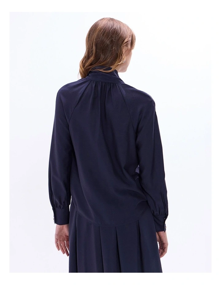 Twilight Pussy Bow Blouse in Navy image 4
