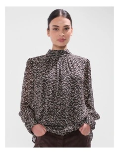 Wild About You Blouse in Brown Multi