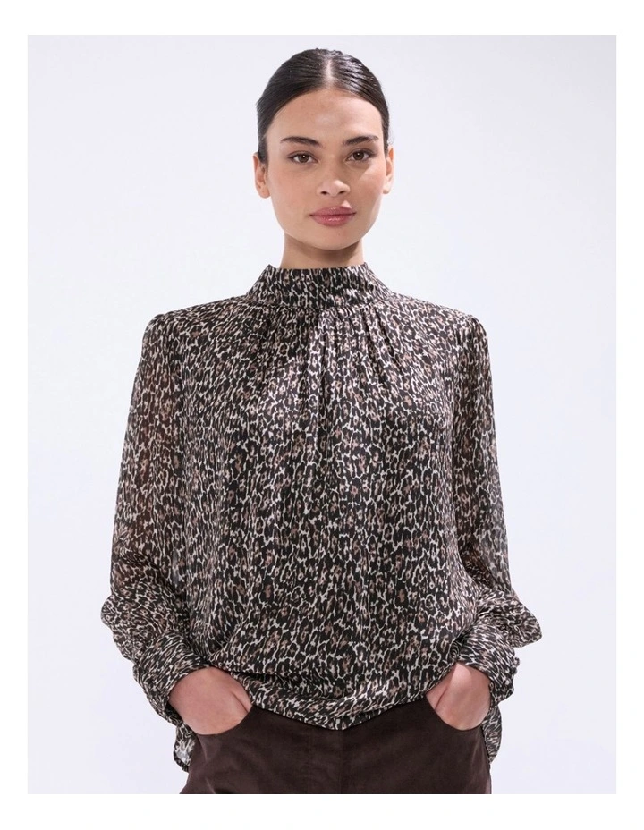Wild About You Blouse in Brown Multi image 2