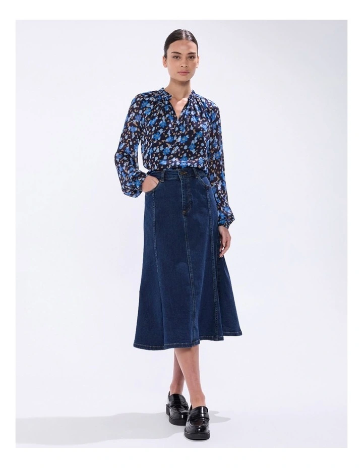 Chalk in The Clouds Blouse in Blue Multi image 1
