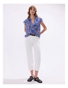 Be-Leaf It Or Not Top in Blue Multi