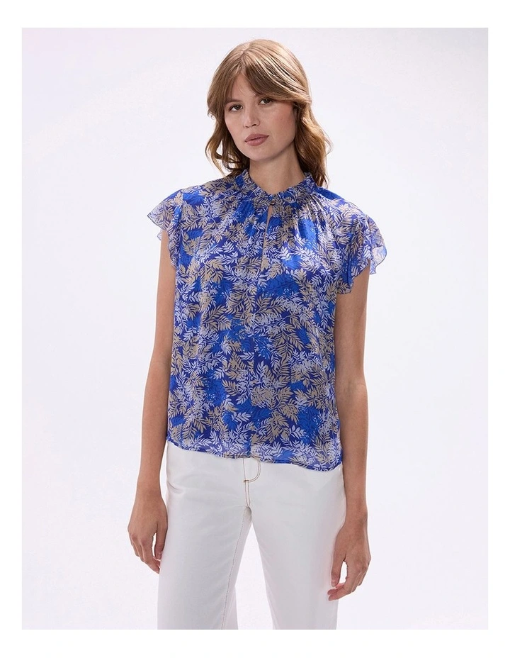 Be-Leaf It Or Not Top in Blue Multi image 3